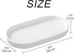 White Round Soap Dispenser Tray - 8'' Ceramic Vanity Tray for Bathroom Decorative, Jewelry Ring Dish, Comestic Holder, Kitchen Sink Countertop Organizer Plate