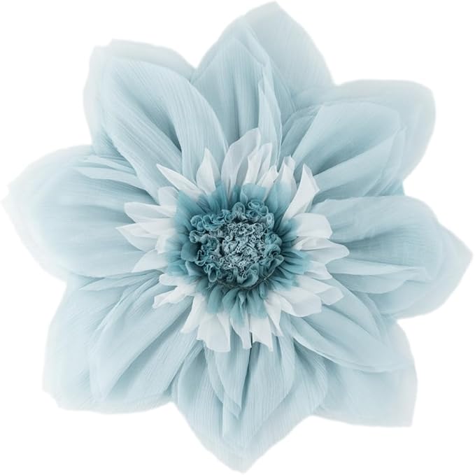 Cute Blue Flower Pillow Decorative Round Throw Pillows Handmade 3D Floral Accent Pillowcases Soft Elegant Cushion for Bed Couch Chair Car Bedroom Living Room Home Decor Unique Gifts 12 Inch