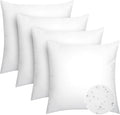 Pack of 4 16x16 Outdoor Pillow Inserts, Water Resistant Throw Pillow Inserts, Cushion Inner Pads for Patio, Furniture, Sofa, Bed, Living Room, Garden Decorative Waterproof Pillow Inserts