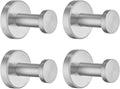 APLusee Brushed Nickel Hand Towel Hook, 4 Pack 304 Stainless Steel Storage Coat Hook, Bathroom Accessories Wall Mounted