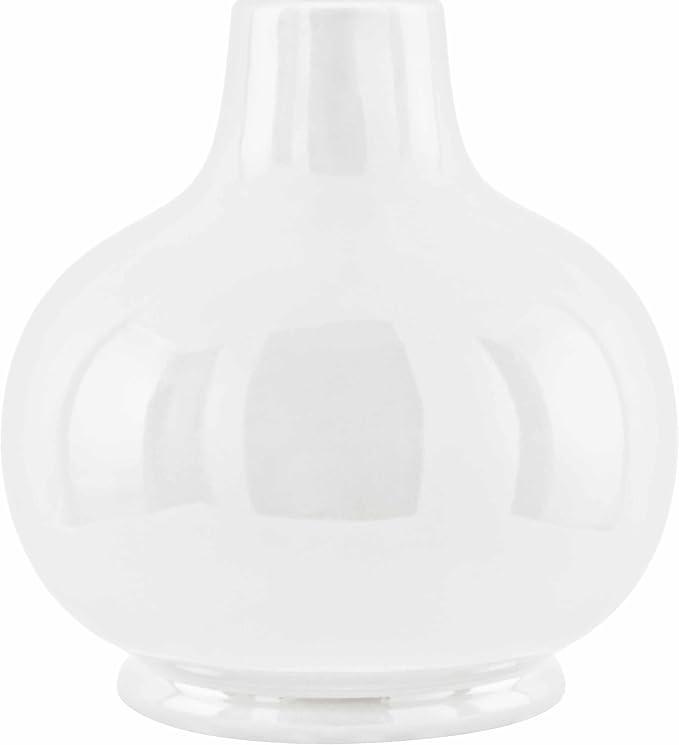 BoutiqueRugs Navarro Boho Ceramic Bedside Table Lamp for Bedroom Nightstand and Living Room - Shade Cotton - White, Teal, Green - 13" H
