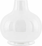 BoutiqueRugs Navarro Boho Ceramic Bedside Table Lamp for Bedroom Nightstand and Living Room - Shade Cotton - White - 13" H