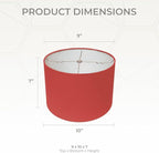 Royal Designs, Inc. HB-610-10RED-2 Shallow Drum Hardback Lamp Shade, 9 x 10 x 7, Red, 2-Pack