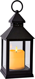 Vintage Lantern Decorative LED Flickering Flameless Candle with Timer, Battery Powered LED Decorative Hanging Lanterns for Indoor Outdoor Garden Yard Home Decor(1 Pack)