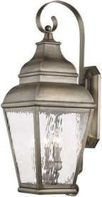 Livex Lighting 2605-29 Exeter 3-Light Outdoor Wall Lantern, Vintage Pewter