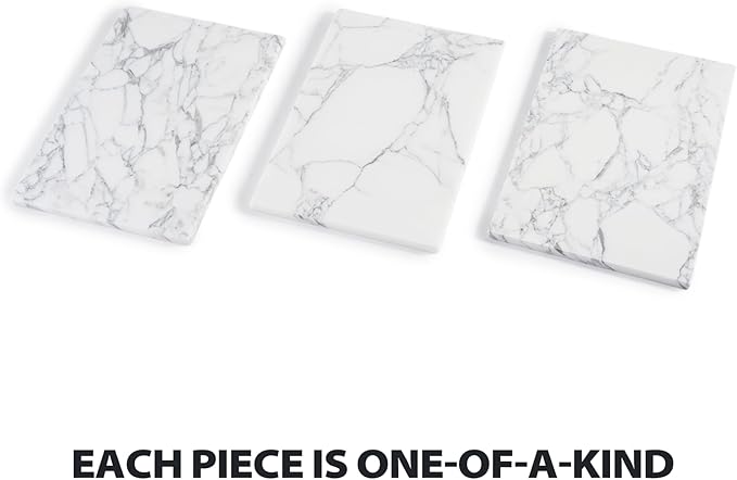 Natural Marble Cutting Boards for Kitchen - 12" x 8" Multi-Purpose Pastry Marble Tray Cheese Board Marble Slab for Counter, Bathroom Perfume Tray Jewelry Candle Plate (Arabescato)