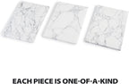 Natural Marble Cutting Boards for Kitchen - 12" x 8" Multi-Purpose Pastry Marble Tray Cheese Board Marble Slab for Counter, Bathroom Perfume Tray Jewelry Candle Plate (Arabescato)