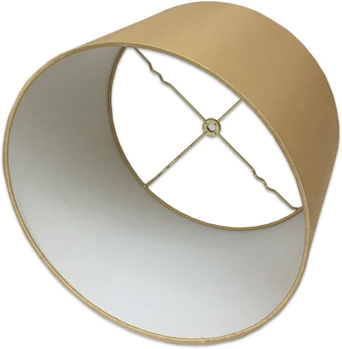 Royal Designs, Inc. HB-610-16AGL-2 Shallow Drum Hardback Lamp Shade, 15 x 16 x 10, Antique Gold, 2-Pack