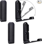 4Pcs Folding Coat Hooks, Zinc Alloy Folding Wall Hook for Hanging Coat Scarf Hat Robe Key Purse, Foldable Invisible Hook with Screws (Black)
