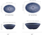 Crescent Garden Delano Oval Planter Bowl, Succulent Garden, Unique Indoor/Outdoor Double-Walled Plant Bowl with Plug- Oval Shape - 24" L x 17" W x 8" H (Old Bronze)