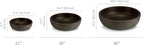 Crescent Garden Large Outdoor Planter Bowl – Double-Walled Resin Pot with Drain Hole for Water Gardens, Fountains, Decorative Landscaping - 30" W x 12" H (Caviar Black)