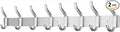 Wall Hooks Heavy Duty, 23 Inch Coat Rack Wall Mount with 8 Hooks, Silver Wall Hooks for Hanging Backpack, Bag, Purse, Clothes, Hat, Coat, Towel | Entryway & Bathroom Storage Organization Hanger