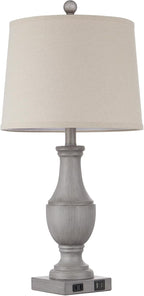 Farmhouse Table Lamps Set of 2, Rustic 25" Touch Control Bedside Lamps with 2 USB Ports & AC Outlet, Vintage 3-Way Dimmable Nightstand Lamp Linen Fabric Shade for Living Room Bedroom End Table Decor