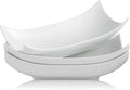 Gomakren Serving Platters Serving Bowls Set Turkey Serving Platter Porcelain Serving Dishes For Entertaining Special Curved Deep Large Thanksgiving Christmas Dishes Gifts Set of 3 White 12 Inch