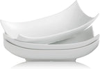 Gomakren Serving Platters Serving Bowls Set Turkey Serving Platter Porcelain Serving Dishes For Entertaining Special Curved Deep Large Thanksgiving Christmas Dishes Gifts Set of 3 White 12 Inch