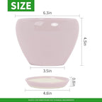 Deep Dream 6 Inch Plant Pots- Ceramic Planter Pot with Drainage Hole and Saucer, Round Flower Pot for Indoor Outdoor Succulent, Snake Plants and Cactus, Pink