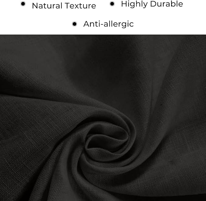 D'Moksha Homes Linen Black Table Runner 108 Inches Long - 100% Pure Linen Dining Table Runner 14 x 108 Inch for Fall, Autumn and Halloween - Machine Washable