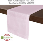 D'Moksha Homes Linen Pastel Pink Table Runner 60 Inches - Classic Hemstitch, 100% Pure Linen Coffee Table Runner 14 x 60 Inch Ideal for Dresser Tables - Fall, Autumn and Halloween