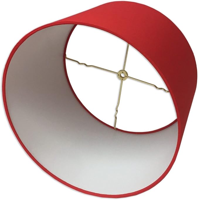 Royal Designs, Inc. Shallow Drum Hardback Lamp Shade, HB-610-14RED, Red, 13 x 14 x 9