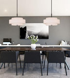 Livex Lighting Fabric Shade 50874-91 Meridian 4-Light Pendant, Brushed Nickel , Silver,18"L x 18"W x 52"H