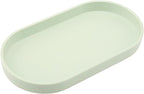 Green Small Tray (10 inch), Oval Tray for Kitchen Counter, Bathtub Bathroom Vanity Items, Countertop Organizer, Coffee Accessory, Bar, Serving Seasoning, Salt and Pepper, Soap, Perfume.