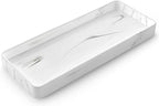 Gurygo 12" Ceramic Bathroom Vanity Tray for Kitchen Counter - Kitchen Soap Trays - Rectangular Vanity Tray for Bathroom - Porcelain Large Serving Trays (Marble, Set/1)