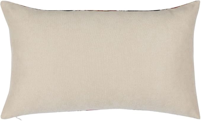 Tapestry Gobelin Red-Black 12"x20" Lumbar Pillow Cover Sham Ethnic Kilim Aztec Pattern Throw Decorative for Home Decor, Sofa, Couch, Porch, Patio, Veranda