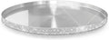 Round Bling Stainless Steel Serving Tray, Shiny Serving Platter for Coffee Table Display, Glitter Rhinestones Decorative Tray for Home Decor (Silver-15.8 inch)