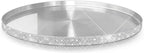 Round Bling Stainless Steel Serving Tray, Shiny Serving Platter for Coffee Table Display, Glitter Rhinestones Decorative Tray for Home Decor (Silver-15.8 inch)