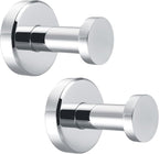 Angle Simple Bathroom Towel Hooks, SUS 304 Stainless Steel Coat Wall Hooks, Polished Chrome, 2 Pack