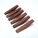 Pack 6 Wood Wall Hooks, Black Walnut Coat Minimalist Design Heavy Duty Robe Hook Wall Mounted Rustic Wooden Hooks Clothes Hanger Hat Rack for Hanging Bathroom Towels.