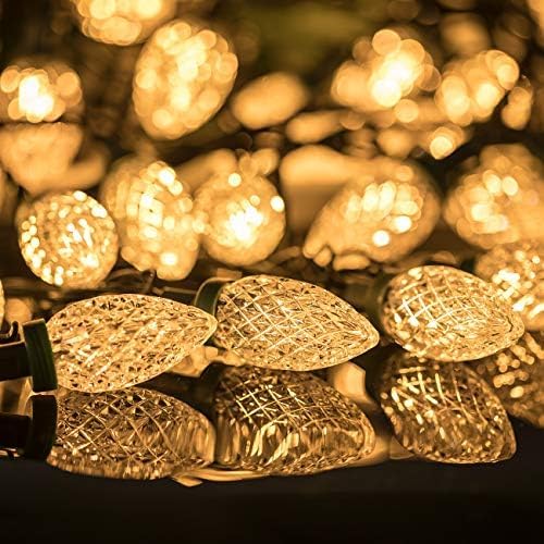 AWQ 200LED 146.9 FT C9 Christmas String Lights Plug in Fairy Twinkle String Lights 8 Modes Timer Function Waterproof Extendable for Indoor Outdoor Wedding Party Christmas Decoration (200, Warm White)