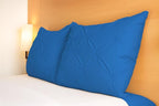 COTTON STICH King Pillow Shams Set of 2, Zipper Closure, New Blue Pinch Pleated Pillow Shams 20x36 Pillow Covers Hotel Quality 100% Egyptian Cotton 600 Thread Count Gorgeous Decorative