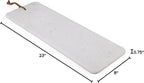 BIRDROCK HOME 23" Marble Serving Board - Charcuterie Board for Party Appetizers - Kitchen Platter for Food - Pizza Fruit Display - White