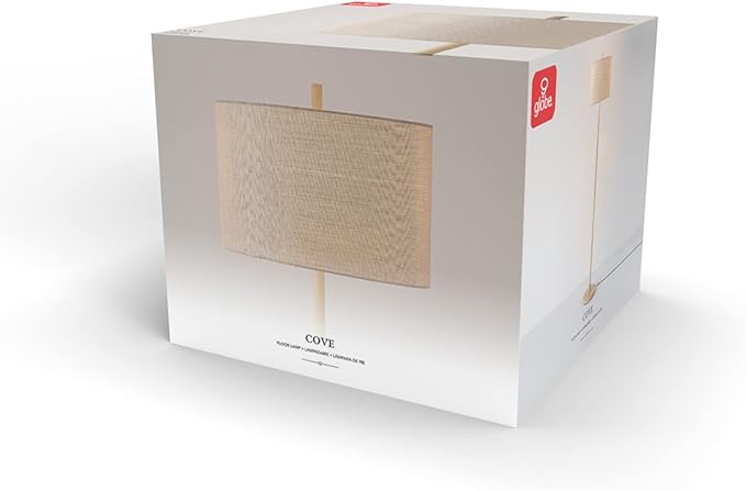 GLOBE Electric 65906 62" Floor Lamp, Light Faux Wood, Jute Shade, On/Off Rotary Switch on Socket