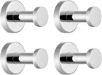 APLusee Polished Chrome Hand Towel Hook, 4 Pack 304 Stainless Steel Storage Coat Hook for Toilet Bathroom Kitchen, Home Accessories Wall Mounted