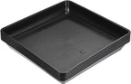 MECCANIXITY Plant Pot Saucer 7 Inch Plastic Square Flower Drip Tray for Indoor Outdoor, Black Pack of 6