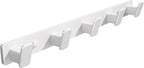 White Coat Rack Wall Hooks for Hanging Heavy Duty Door Hooks with 5 Hooks Key Holder for Wall Hat Rack for Entrance Coat Hook