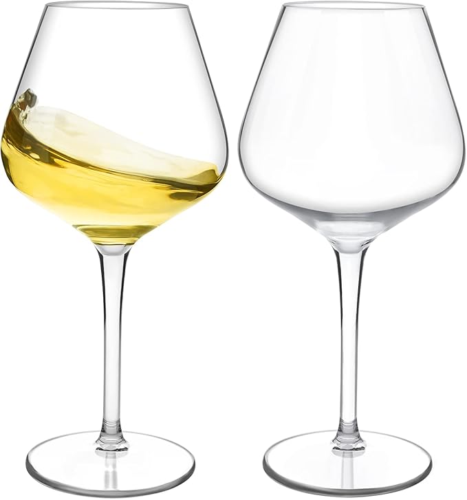 MICHLEY Floating Wine Glasses for Pool 18 OZ Unbreakable Tritan Plastic Stemmed Red Wine Glasses Ideal for Beach Bar Camping Dishwasher Safe, Set of 2