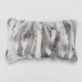 Rabbit Hide Fur Pillow Case Cushion Cover Fur Throw Decorative Animal Skin Pillowcase Home Living Room (Grey, 30×50cm（12in×20in）)
