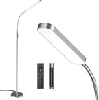 15w/1000lm Bright LED Floor Lamp with Stepless Adjustable 3000K-6000K Colors and Dimmer, Remote and Touch Control Reading Lamp, Adjustable Gooseneck Floor Lamp for Living Room