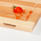 CONSDAN Wood Cutting Board for Kitchen, 16 x 12, USA Grown Solid Hickory Hardwood, Edge Grain, Chopping Board, Butcher Block with Juice Groove, Prefinished with Food-Safe Oil, 3/4" Thick