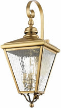 Livex 2036-01 Transitional Four Light Outdoor Wall Lantern from Cambridge Collection Finish, Antique Brass