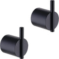 RANDOM Matte Black Towel Hooks 2 Pack 304 Stainless Steel Towel Rack Robe Hook for Bathroom Kitchen Hardware Accessories Wall Mounted Contemporary Style 96068-8MB.