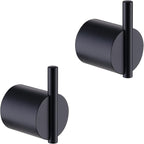 RANDOM Matte Black Towel Hooks 2 Pack 304 Stainless Steel Towel Rack Robe Hook for Bathroom Kitchen Hardware Accessories Wall Mounted Contemporary Style 96068-8MB.