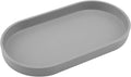 Gray Small Tray (10 inch), Oval Tray for Kitchen Counter, Bathtub Bathroom Vanity Items, Countertop Organizer, Coffee Accessory, Bar, Serving Seasoning, Salt and Pepper, Soap, Perfume.