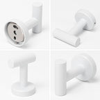 NearMoon Bath Towel Hooks- SUS 304 Stainless Steel Robe Hook Holder, Heavy Duty Coat Hook for Bathroom Livingroom Hotel Kitchen Garage, Wall Mounted- 4 Pack (White)