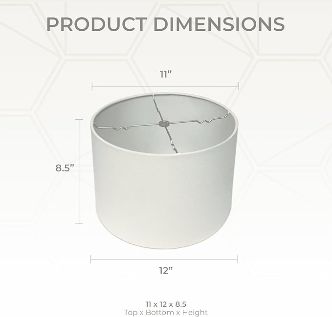 Royal Designs, Inc. HB-610-12LNEG Shallow Drum Hardback Lamp Shade, 11 x 12 x 8.5, Linen Eggshell