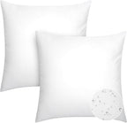 Pack of 2 20x20 Outdoor Pillow Inserts, Water Resistant Throw Pillow Inserts, Cushion Inner Pads for Patio, Furniture, Sofa, Bed, Living Room, Garden Decorative Waterproof Pillow Inserts