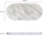 OOBOOB Oval Natural Marble Bathroom Tray for Decor Countertop, Marble Vanity Tray for Candles Perfume, Jewelry, Cosmetics, Elegant Vanity Organizer for Jewelry, Perfume